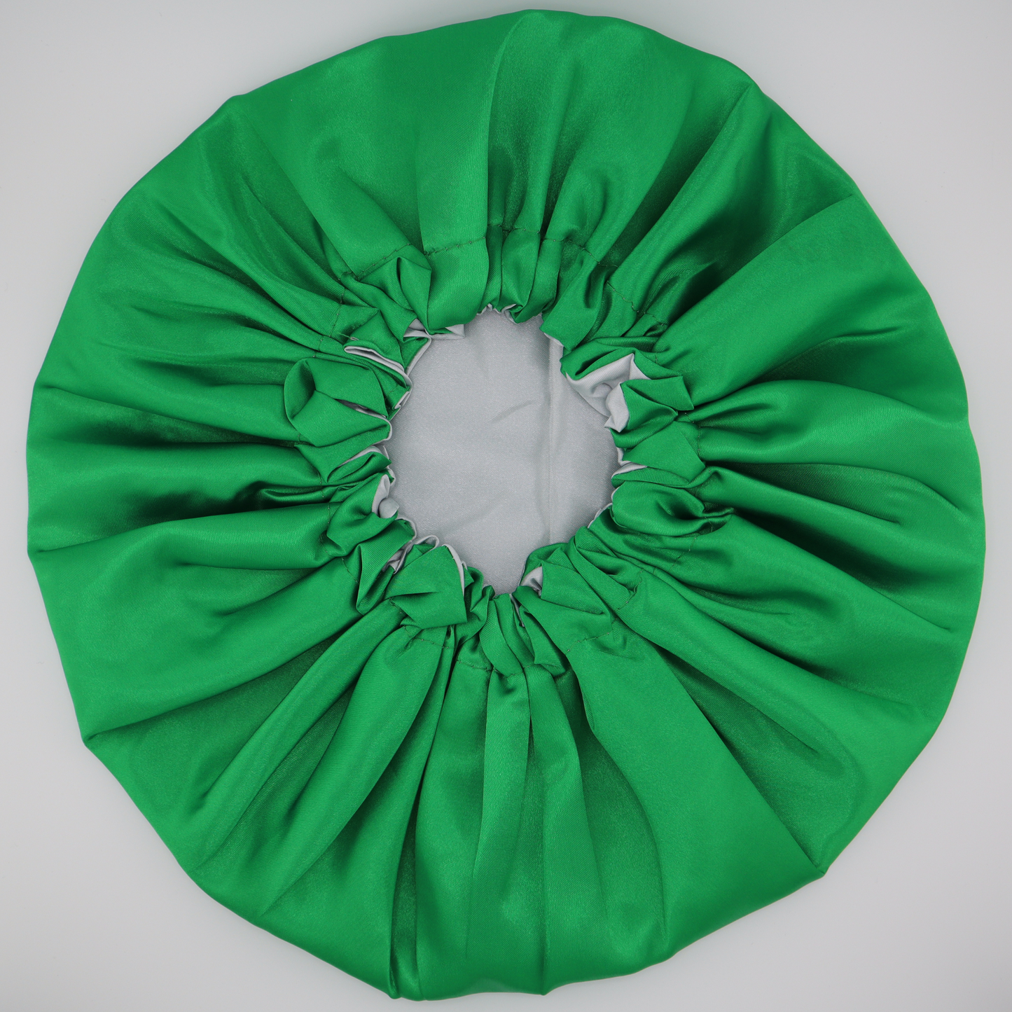 Luxury Reversible Satin Bonnet (Green /Silver)