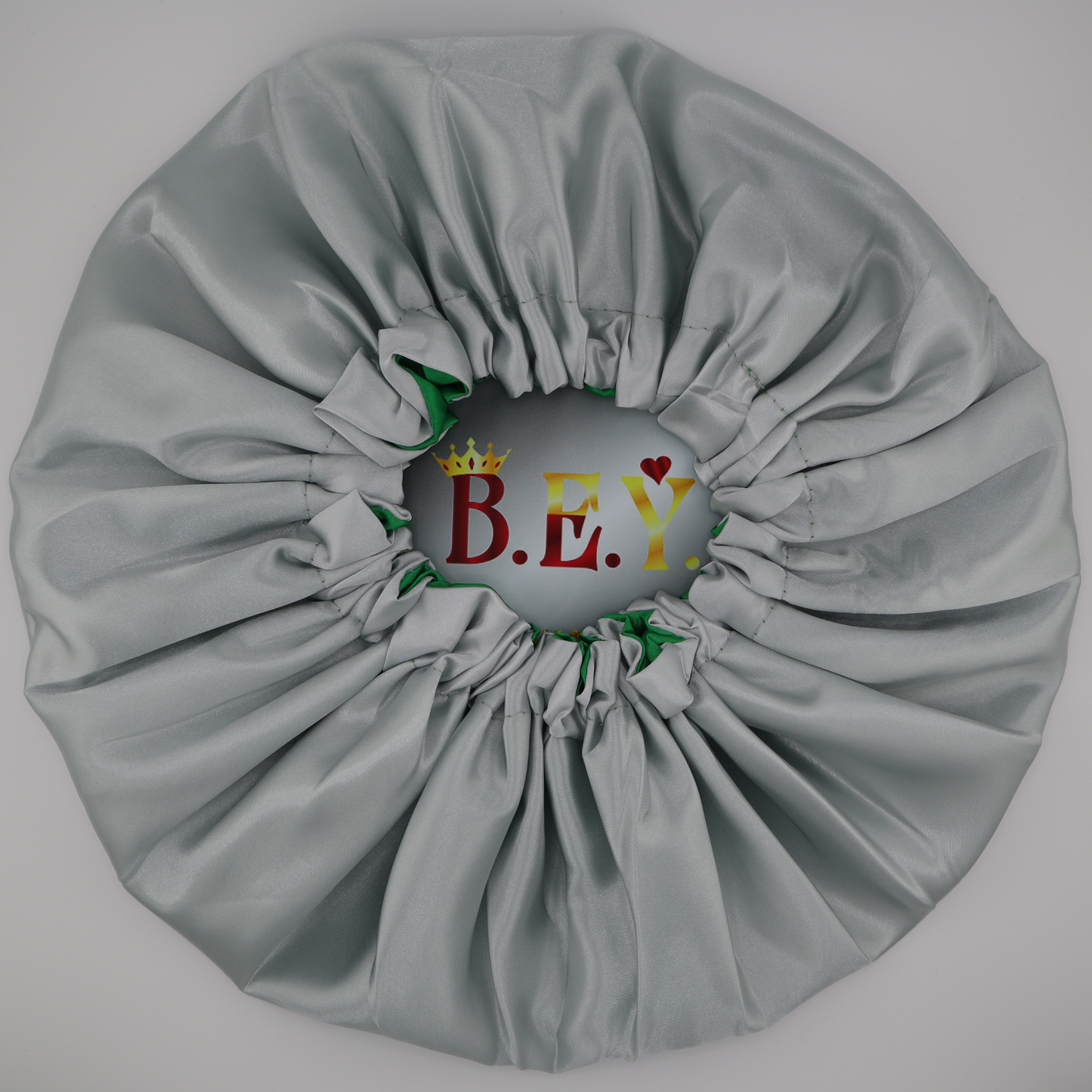 Luxury Reversible Satin Bonnet (Green /Silver)