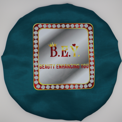 Luxury Reversible Satin Bonnet (Turquoise/Dark Blue)