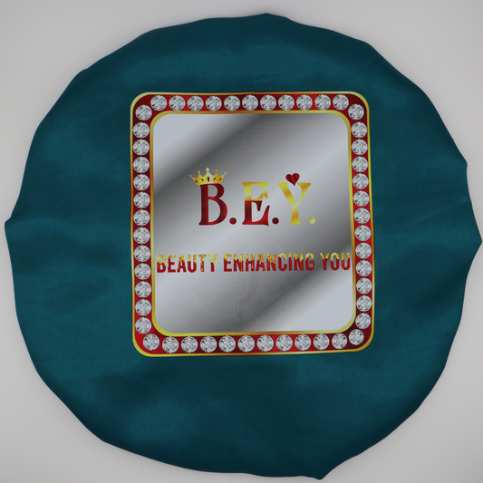 Luxury Reversible Satin Bonnet (Turquoise/Dark Blue)
