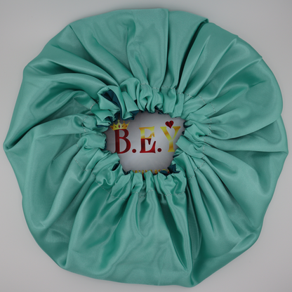 Luxury Reversible Satin Bonnet (Turquoise/Dark Blue)